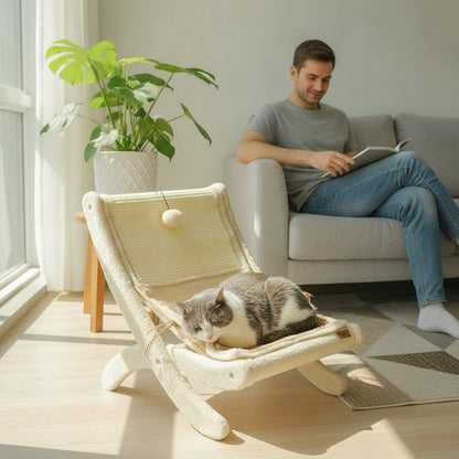 Canapé Lit pour Chat avec Matelas - Confort & Jeu pour votre Félin